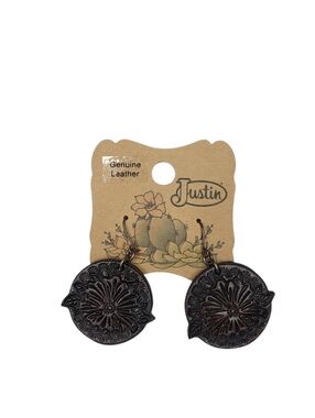 Justin Boots Genuine Leather Earrings NWT